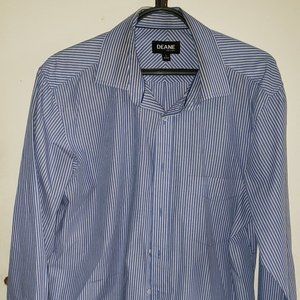 Blue/white striped men's dress shirt